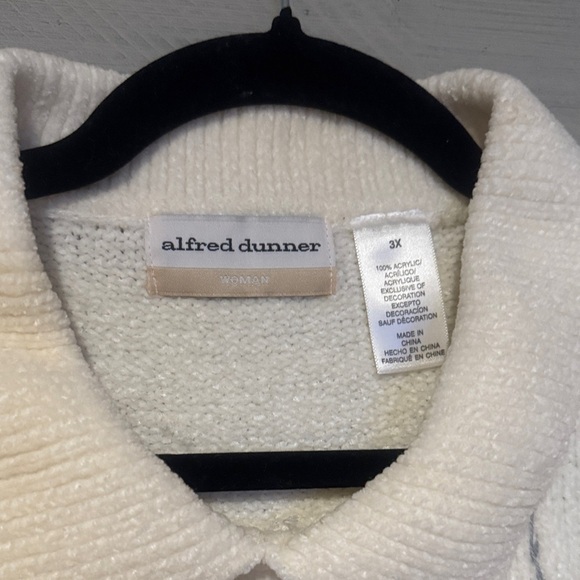 Alfred Dunner Cream Sweater with Geometric Accents - Picture 4 of 8